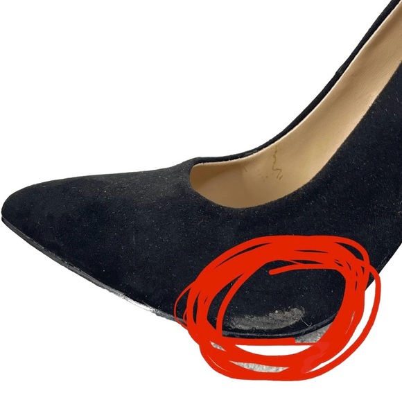 Just Fab Sarina Black Evening Stiletto Pumps Metal Cage 4” Gold Heel Sz 8.5 - Picture 8 of 11